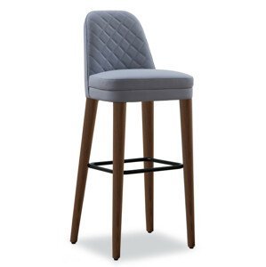 TONON - Barová stolička SIGNATURES s drevenou podnožou, vysoká