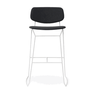 BILLIANI - Barová stolička s lakovanou kovovou podnožou DOLL STEEL 165 - čalúnená