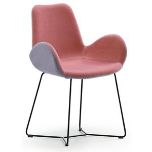 MIDJ - Dvojfarebná stolička DALIA s lamelovou podnožou a operadlami