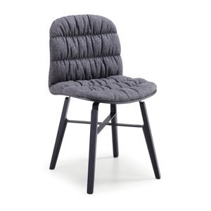 MIDJ - Čalúnená stolička LIU' s drevenou podnožou a kovovými detailmi