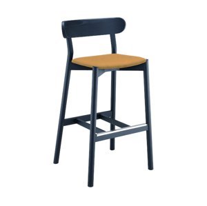 MIDJ - Barová stolička MONTERA s koženým sedadlom