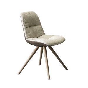 TONON - Čalúnená stolička STEP SOFT s okrúhlou drevenou podnožou
