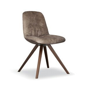 TONON - Čalúnená stolička STEP SOFT s hranatou drevenou podnožou