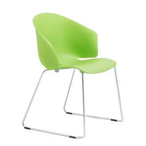 PEDRALI - Stolička GRACE 411 DS s chrómovým podstavcom - zelená