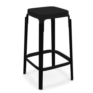 MAGIS - Nízka barová stolička STEELWOOD STOOL - čierna