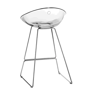 PEDRALI - Nízka barová stolička GLISS 902 DS s chrómovým podstavcom - transparentná