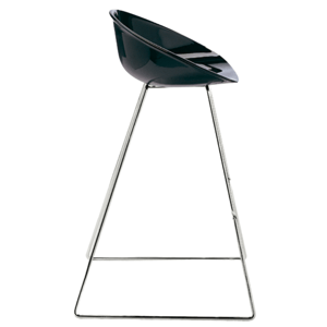 PEDRALI - Vysoká barová stolička GLISS 906 DS s chrómovým podstavcom - čierna