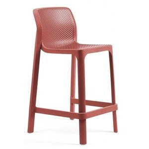 NARDI GARDEN - NET MINI barová stolička korálovo červená