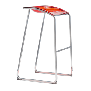 PEDRALI - Vysoká barová stolička AROD 510 DS - transparentná červená