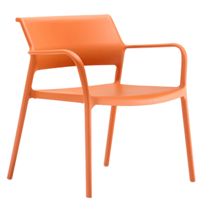 PEDRALI - Stolička s podrúčkami ARA LOUNGE 316 DS - oranžová