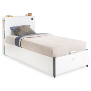 ČILEK - Študentská posteľ s úložným priestorom a matracom 100x200 cm WHITE