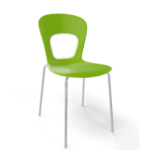 GABER - Stolička BLOG, zelená/biela/chróm