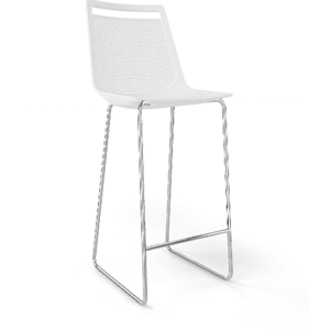 GABER - Barová stolička AKAMI ST vysoká, biela/chróm