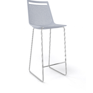 GABER - Vysoká barová stolička AKAMI ST, sivá/chróm