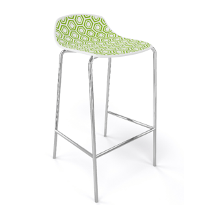 GABER - Barová stolička ALHAMBRA nízka, biela/zelená/chróm