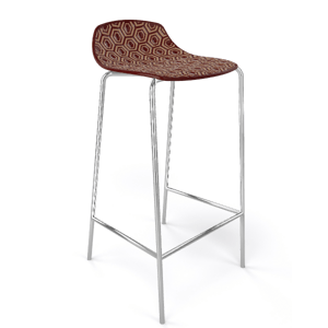 GABER - Barová stolička ALHAMBRA vysoká, hnedá/béžová/chróm