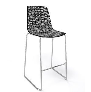 GABER - Barová stolička ALHAMBRA ST nízka, čierna/biela/chróm