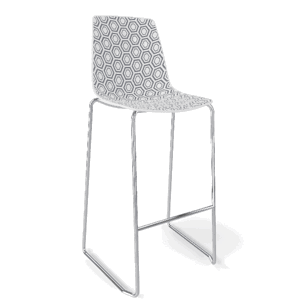 GABER - Barová stolička ALHAMBRA ST vysoká, biela/sivá/chróm