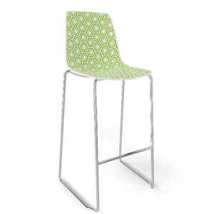 GABER - Barová stolička ALHAMBRA ST vysoká, biela/zelená/chróm