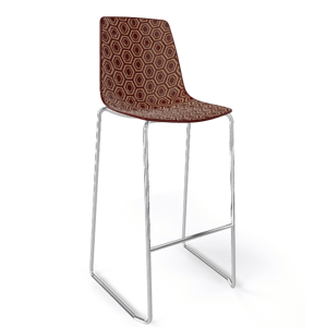 GABER - Barová stolička ALHAMBRA ST vysoká, hnedá/béžová/chróm
