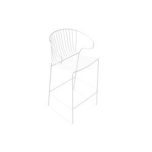 ISIMAR - Barová stolička BOLONIA nízka - biela