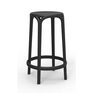 VONDOM - Nízka barová stolička BROOKLYN - čierna