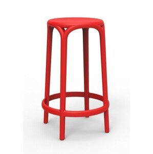 VONDOM - Nízka barová stolička BROOKLYN - červená