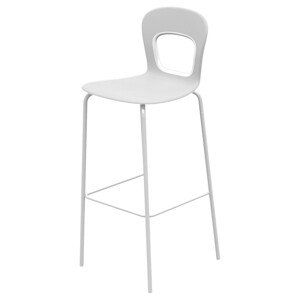 GABER - Barová stolička BLOG - vysoká, biela/sivá/chróm