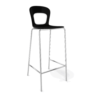 GABER - Barová stolička BLOG - vysoká, čierna/biela/chróm