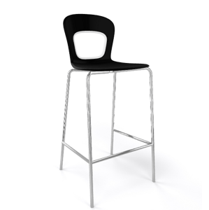 GABER - Barová stolička BLOG - nízka, čierna/biela/chróm