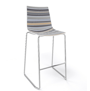 GABER - Barová stolička COLORFIVE ST - nízka, sivá/béžová/chróm