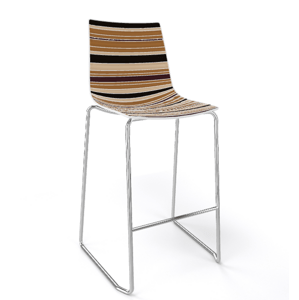 GABER - Barová stolička COLORFIVE ST - nízka, hnedá/béžová/chróm