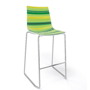 GABER - Barová stolička COLORFIVE ST - nízka, zelená/chróm