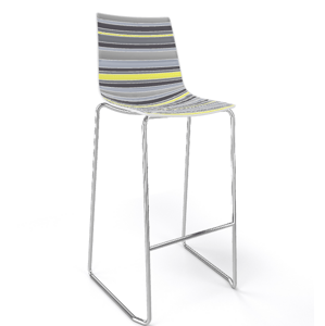 GABER - Barová stolička COLORFIVE ST - vysoká, sivá/chróm