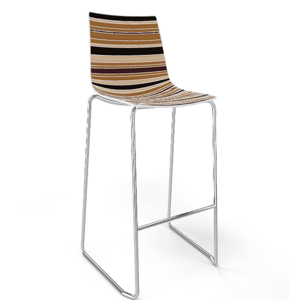 GABER - Barová stolička COLORFIVE ST - vysoká, hnedá/béžová/chróm