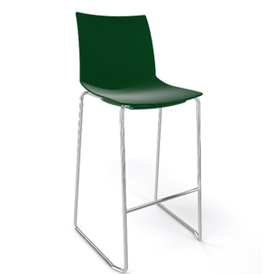 GABER - Barová stolička KANVAS ST 76 - vysoká, zelená/chróm