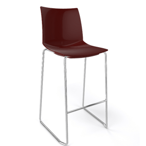 GABER - Barová stolička KANVAS ST 76 - vysoká, hnedá/chróm