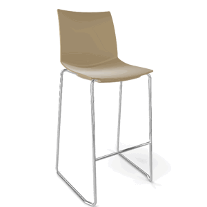 GABER - Barová stolička KANVAS ST 76 - vysoká, svetlohnedá/chróm