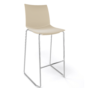 GABER - Barová stolička KANVAS ST 76 - vysoká, béžová/chróm