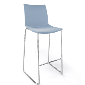 GABER - Barová stolička KANVAS ST 76 - vysoká, svetlo modrá/chróm