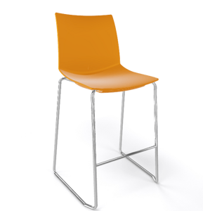 GABER - Barová stolička KANVAS ST 66 - nízka, horčicová/chróm
