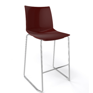 GABER - Barová stolička KANVAS ST 66 - nízka, hnedá/chróm