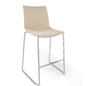 GABER - Barová stolička KANVAS ST 66 - nízka, béžová/chróm