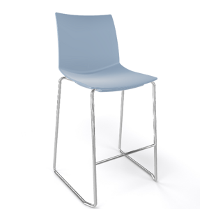 GABER - Barová stolička KANVAS ST 66 - nízka, svetlo modrá/chróm