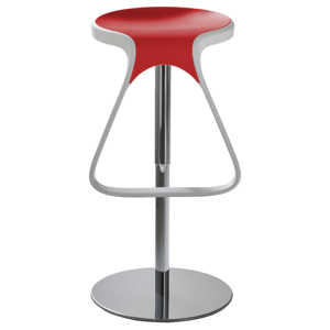 GABER - Barová stolička OCTO - otočná, biela/červená/chróm