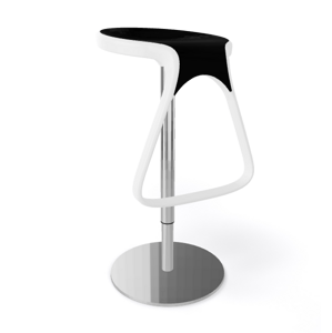 GABER - Barová stolička OCTO - biela/čierna/chróm