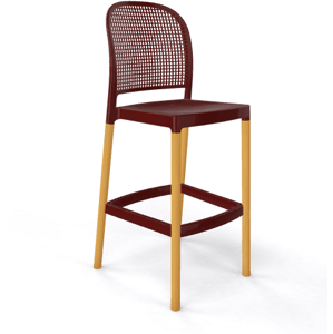 GABER - Barová stolička PANAMA BL - vysoká, tmavo hnedá/bukové drevo
