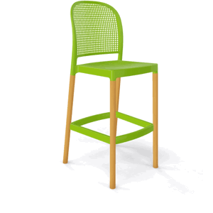 GABER - Barová stolička PANAMA BL - vysoká, zelená/ buk