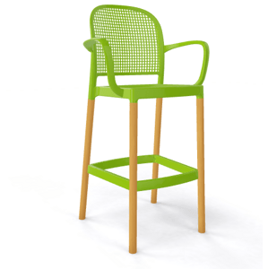 GABER - Barová stolička PANAMA BLB - vysoká, zelená/buk