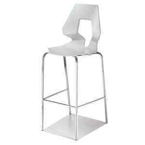 GABER - Barová stolička PRODIGE - vysoká, biela/chróm